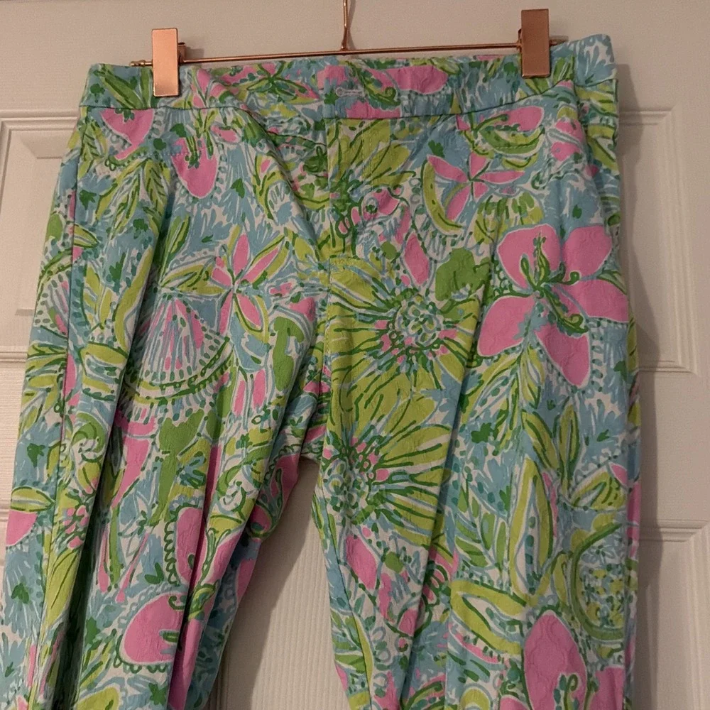 Lilly Pulitzer Kelly‎ Skinny Ankle Pants Coconut Jungle Size 12